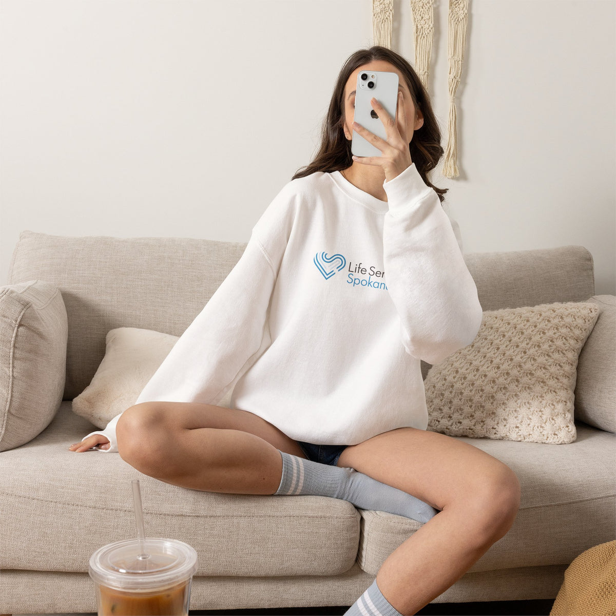 Crewneck Sweatshirt — Life Services Spokane Logo Pullover