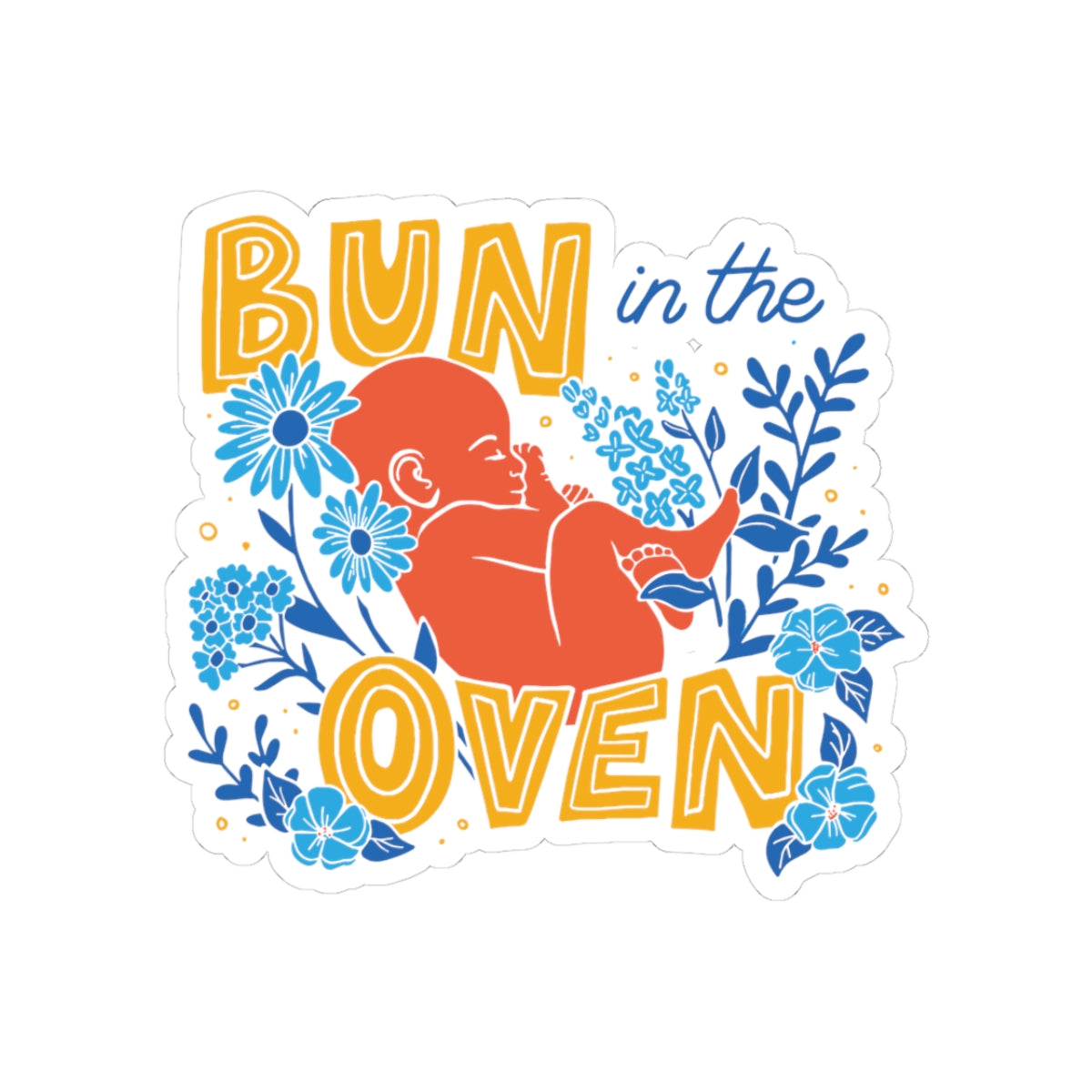 Bun in the Oven Sticker — Cute Pregnancy Kiss-Cut Vinyl Sticker