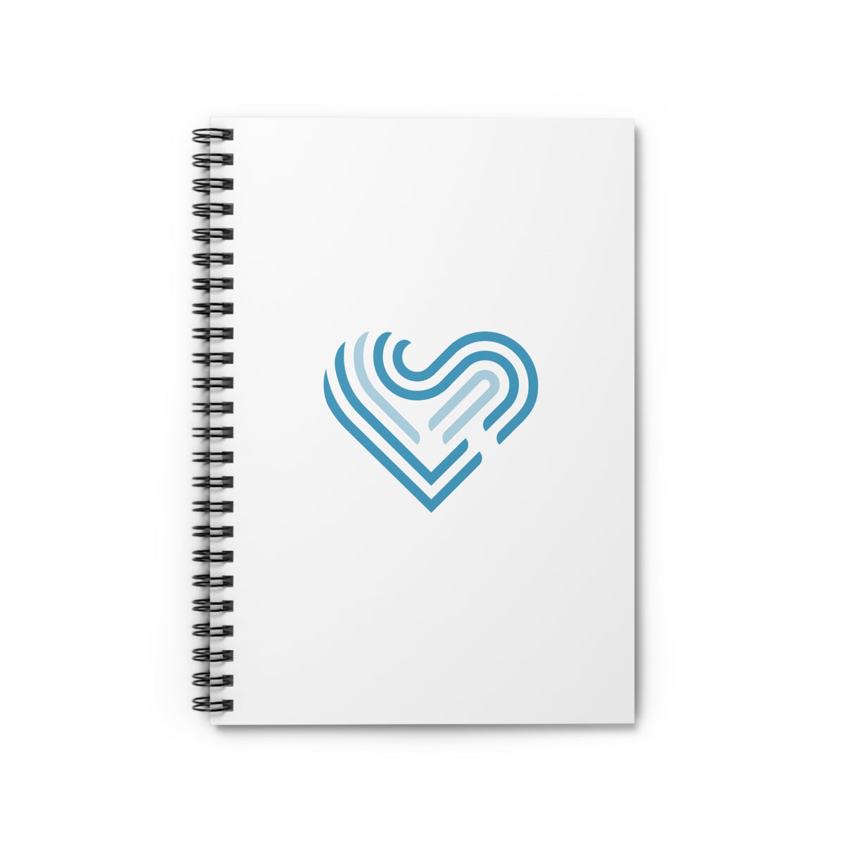 Blue Heart Line Spiral Notebook — Minimalist Ruled Journal for Notes & Gifts