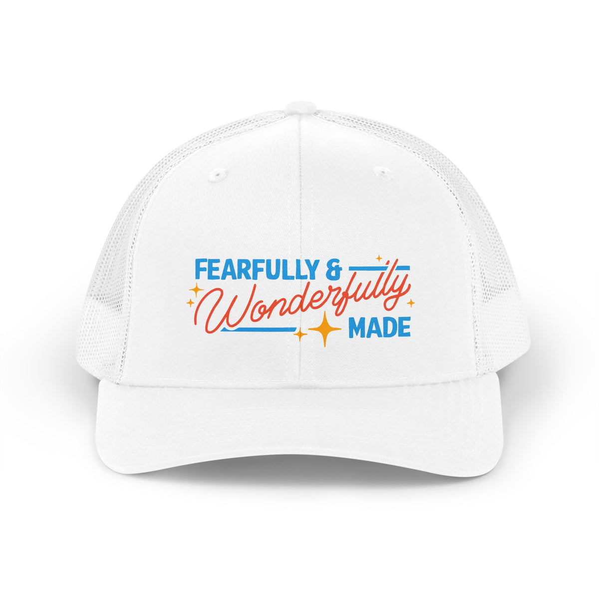 Fearfully & Wonderfully Made Trucker Hat — Retro Inspirational Mesh Cap